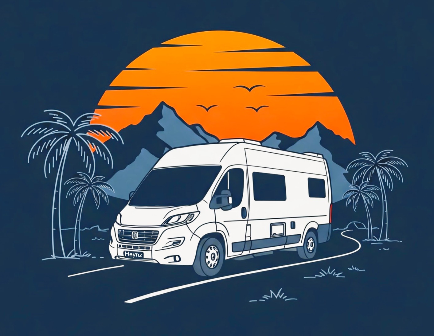 Vanlife Sonnenuntergang Logo